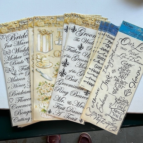 𝅺WEDDING Theme Stickers Words and Pictures 11 packages as seen in photos . - Picture 1 of 7